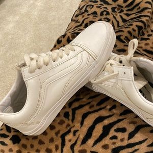 White leather vans